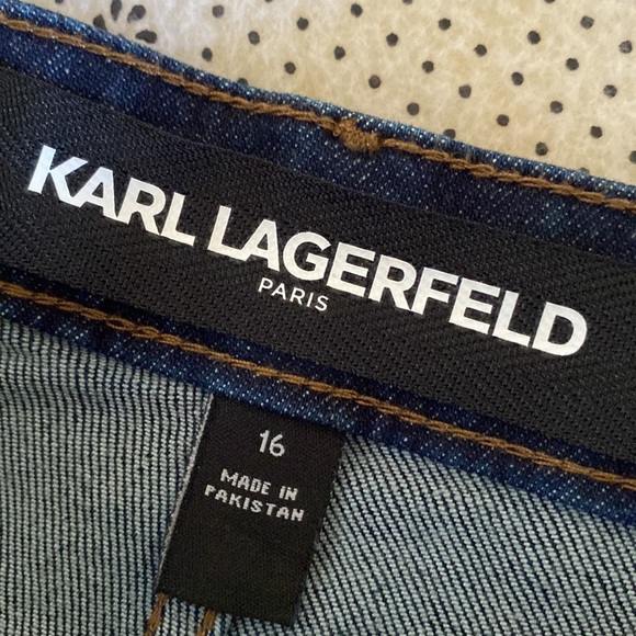 Karl Lagerfeld Replenishment Dark Blue Woman’s Ankle Jeans 16 - Picture 8 of 12